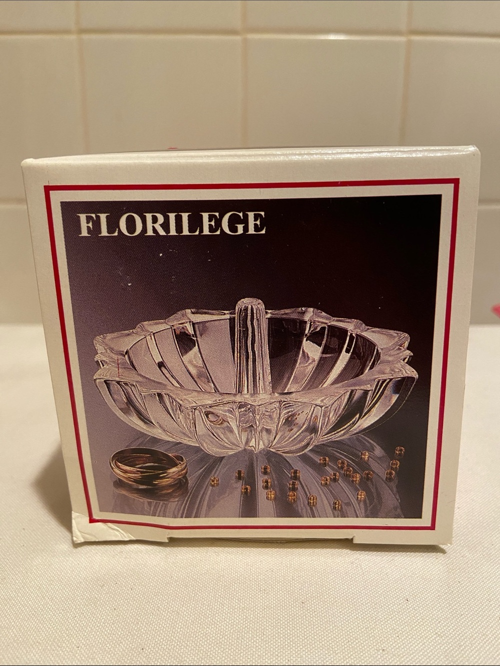 🌺 VTG Crystal De Flandre Florilege Ring Holder 24% Lead Crystal